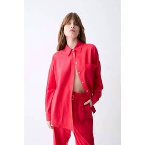 NEW DÈLUC roxa button down shirt in red